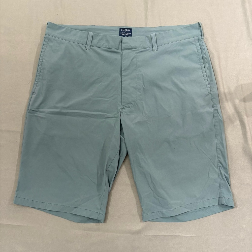 J Crew Shorts Mens 35 Gray Solid Flex Rivington Mercantile Zip Fly 11" Chinos